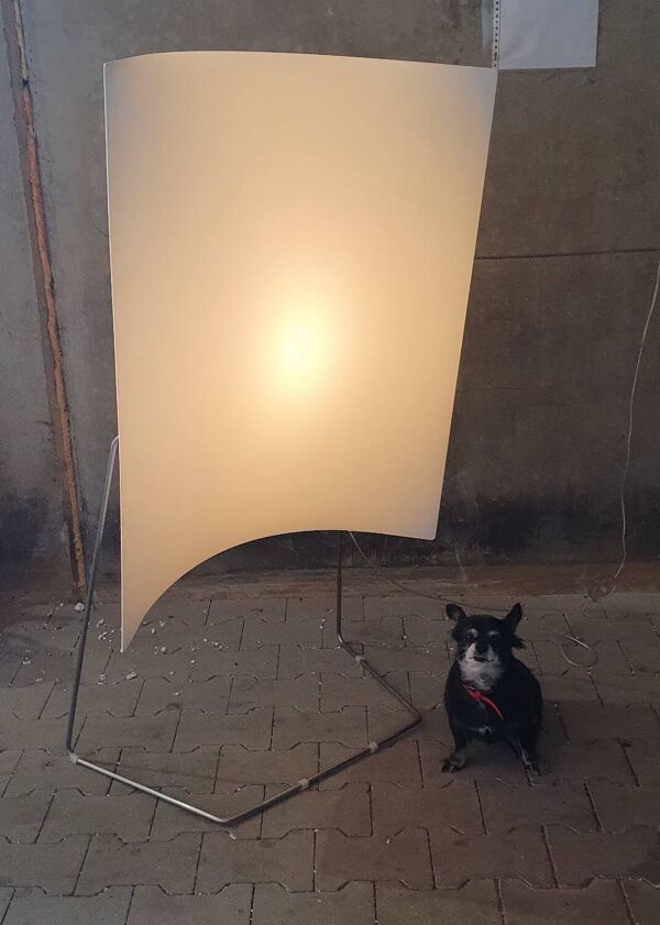 Lampe de sol vintage design italien Prandina 33f volumes lumineux - 128 cm