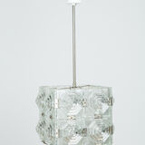 Suspension en cube de verre taillé de Kamenický Šenov, années 1950