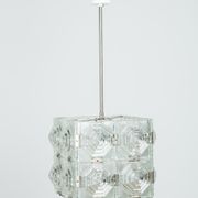 Suspension en cube de verre taillé de Kamenický Šenov, années 1950