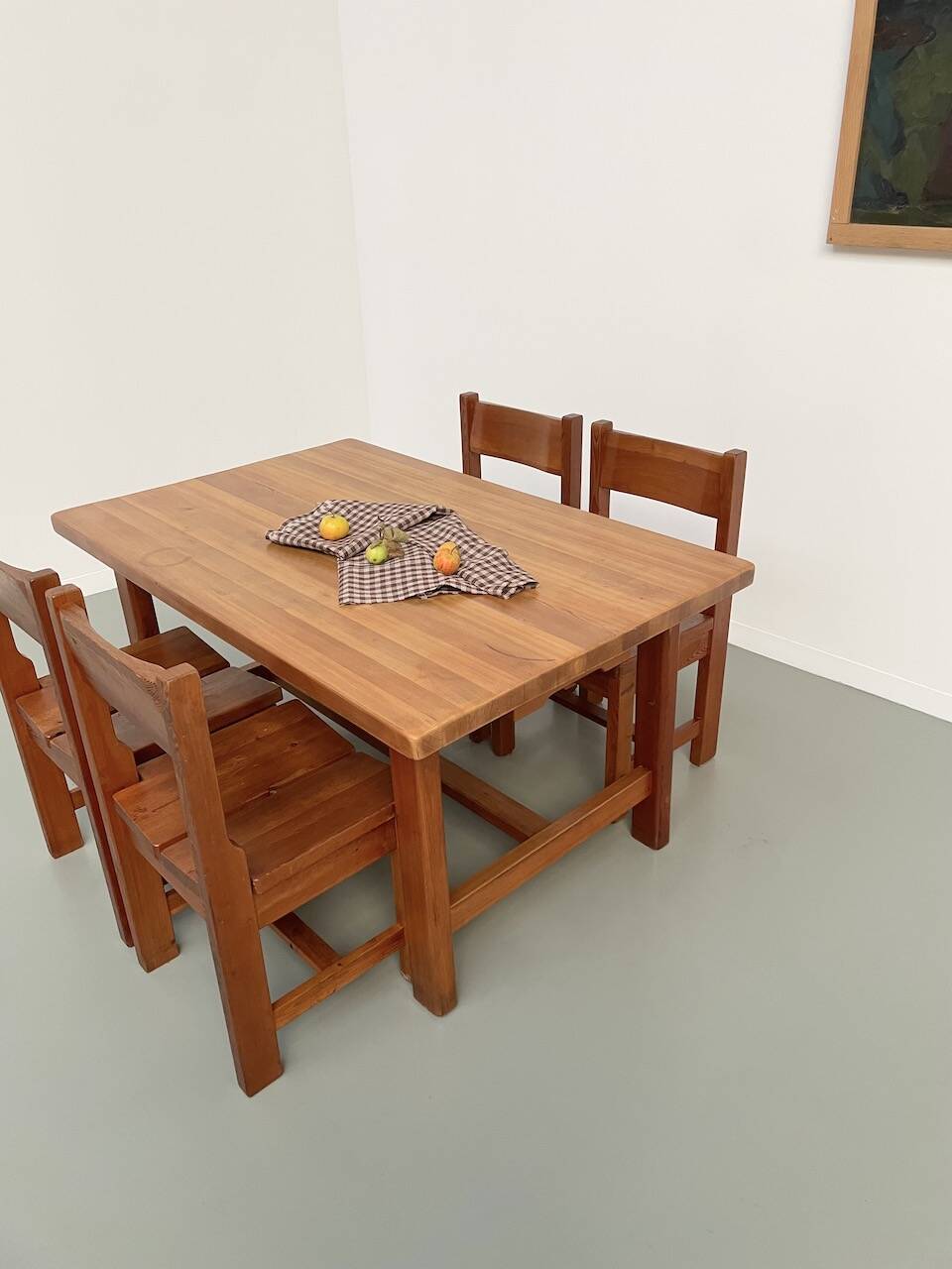 Set of table and 4 chairs, 60s mountain furniture