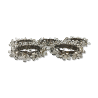 Five towel rings in glass paste beads - 20th century