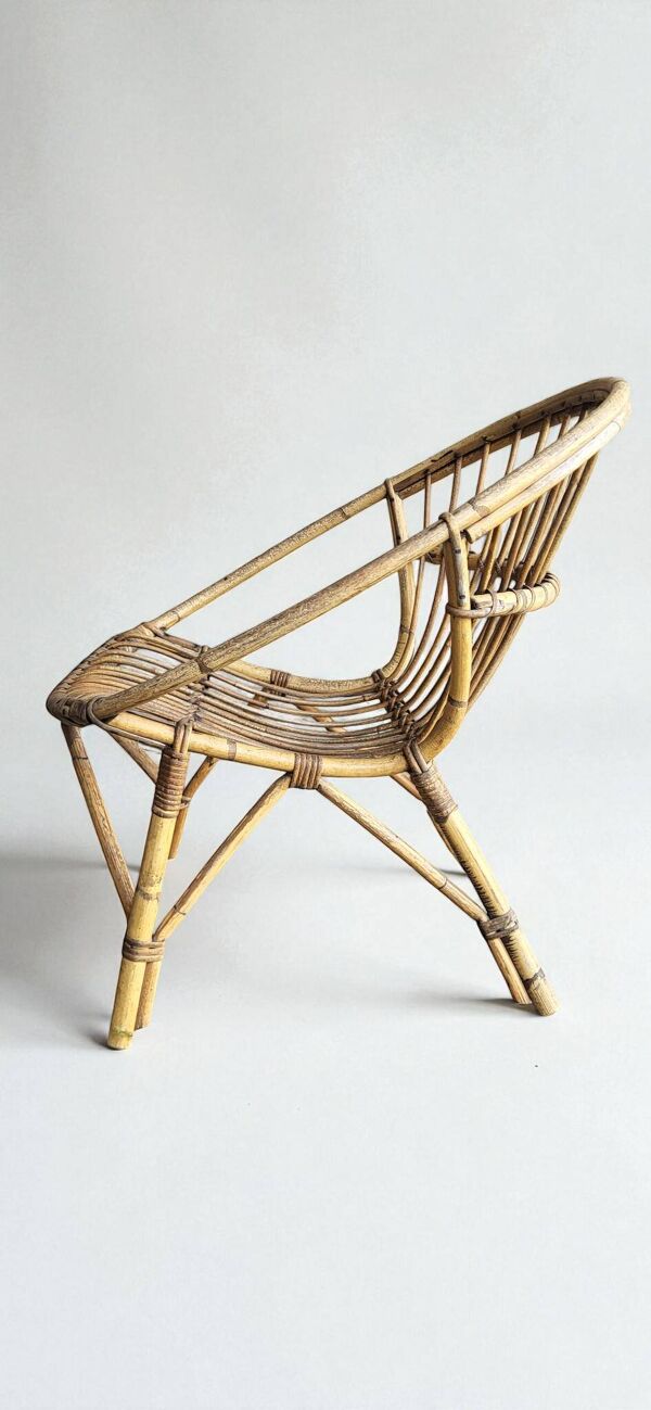 4 fauteuils ''coquille'' en rotin 1960's