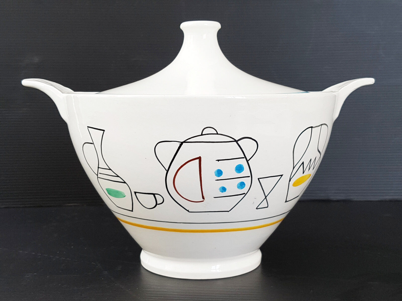 Digoin sarreguemines soup tureen 1960 vintage 60s earthenware porcelain 60s