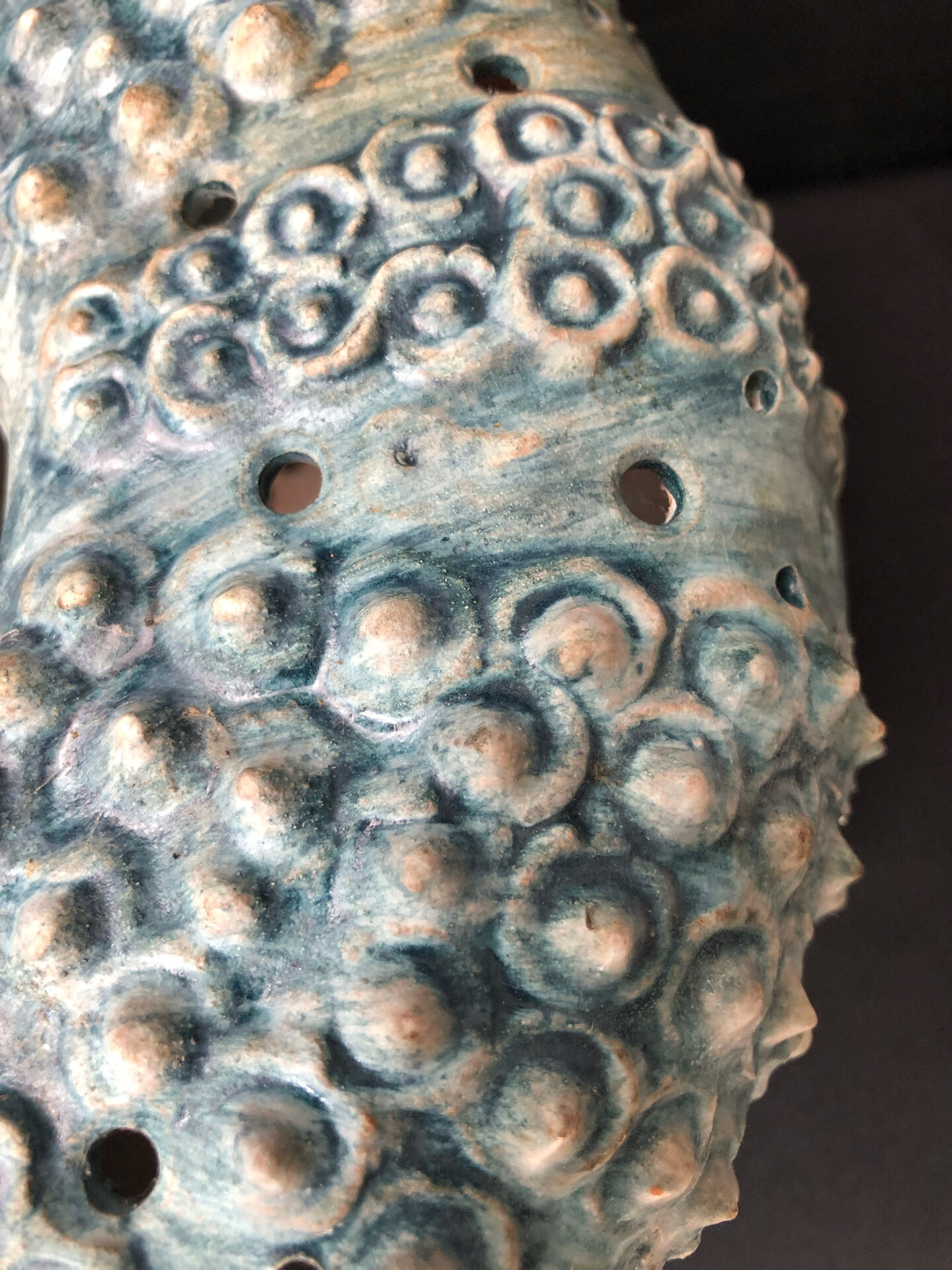Vintage ceramic forming urchin - signed