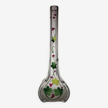 Enameled glass soliflore vase