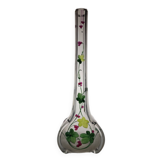 Enameled glass soliflore vase