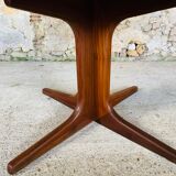 Extendable Scandinavian style dining table with double elongations by Maison Ducau, Circa 1970