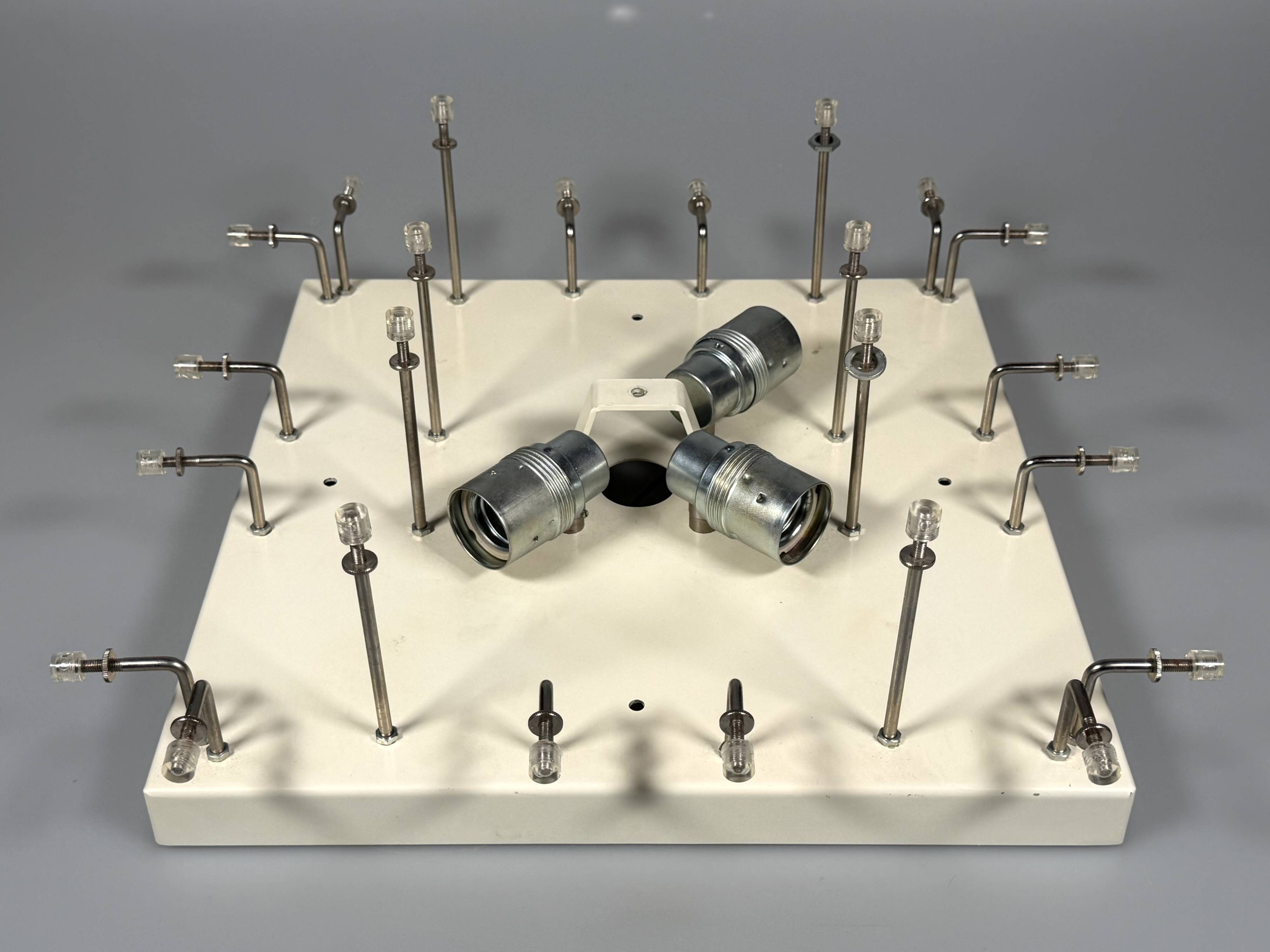 1960s 1970s Ice Glass Flush Mount Plafoniere by Kalmar Franken KG Austria