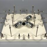 1960s 1970s Ice Glass Flush Mount Plafoniere by Kalmar Franken KG Austria