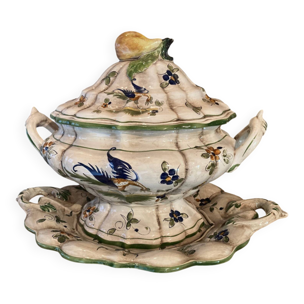 Soupière ovale et plat ''Capodimonte'', Italie