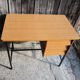 Vintage formica and metal desk with matching chair.