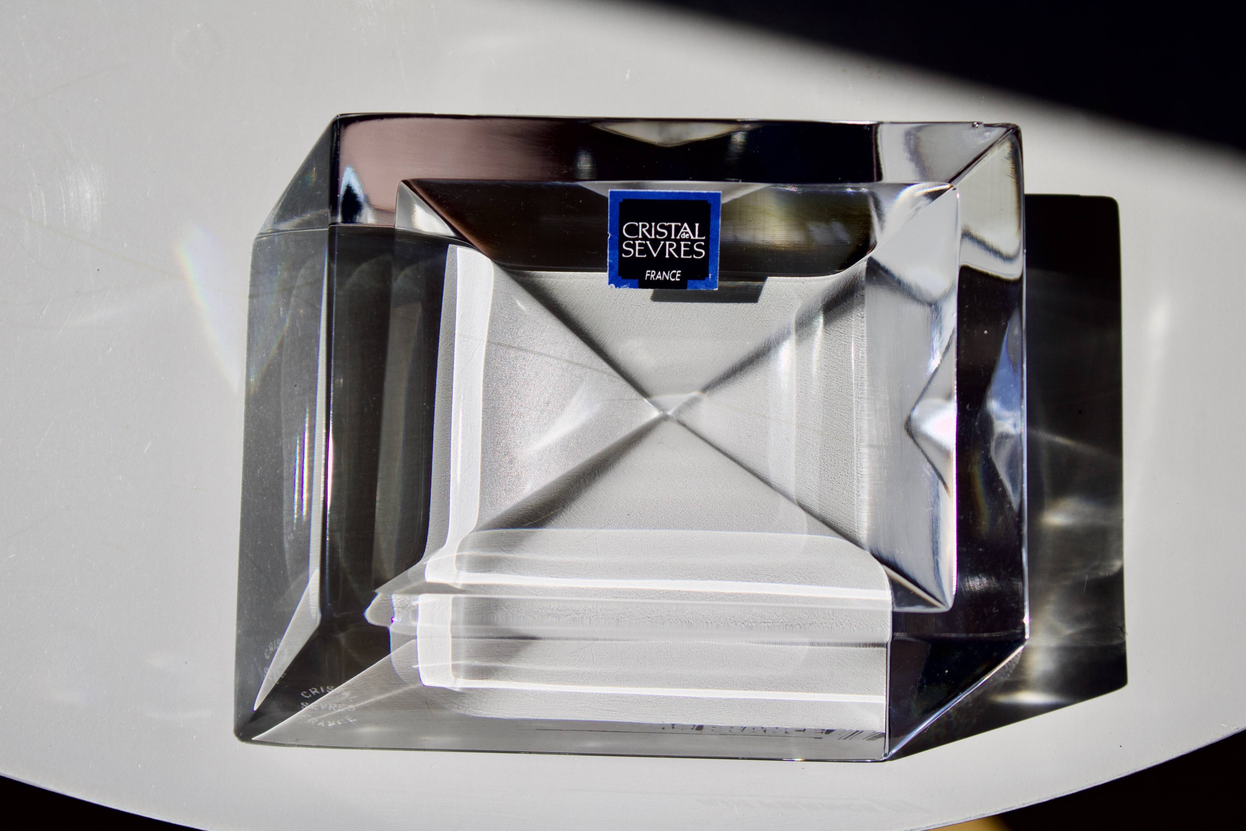 Ancient sevre crystal ashtray Air France 1970