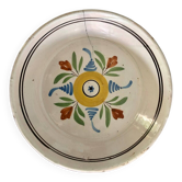 Assiette en faïence du XVIIIeme siècle polychrome