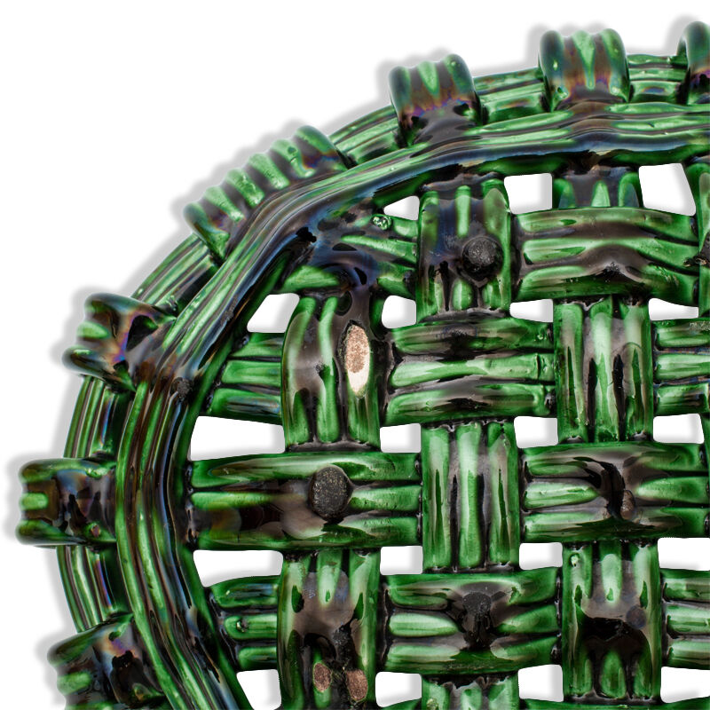 Ceramiquecorbeille green braided slushy fruit bowl