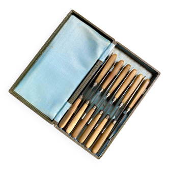 Set of 12 horn-handled knives