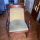 Fauteuil Empire en velours vert et acajou