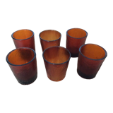 6 amber glasses