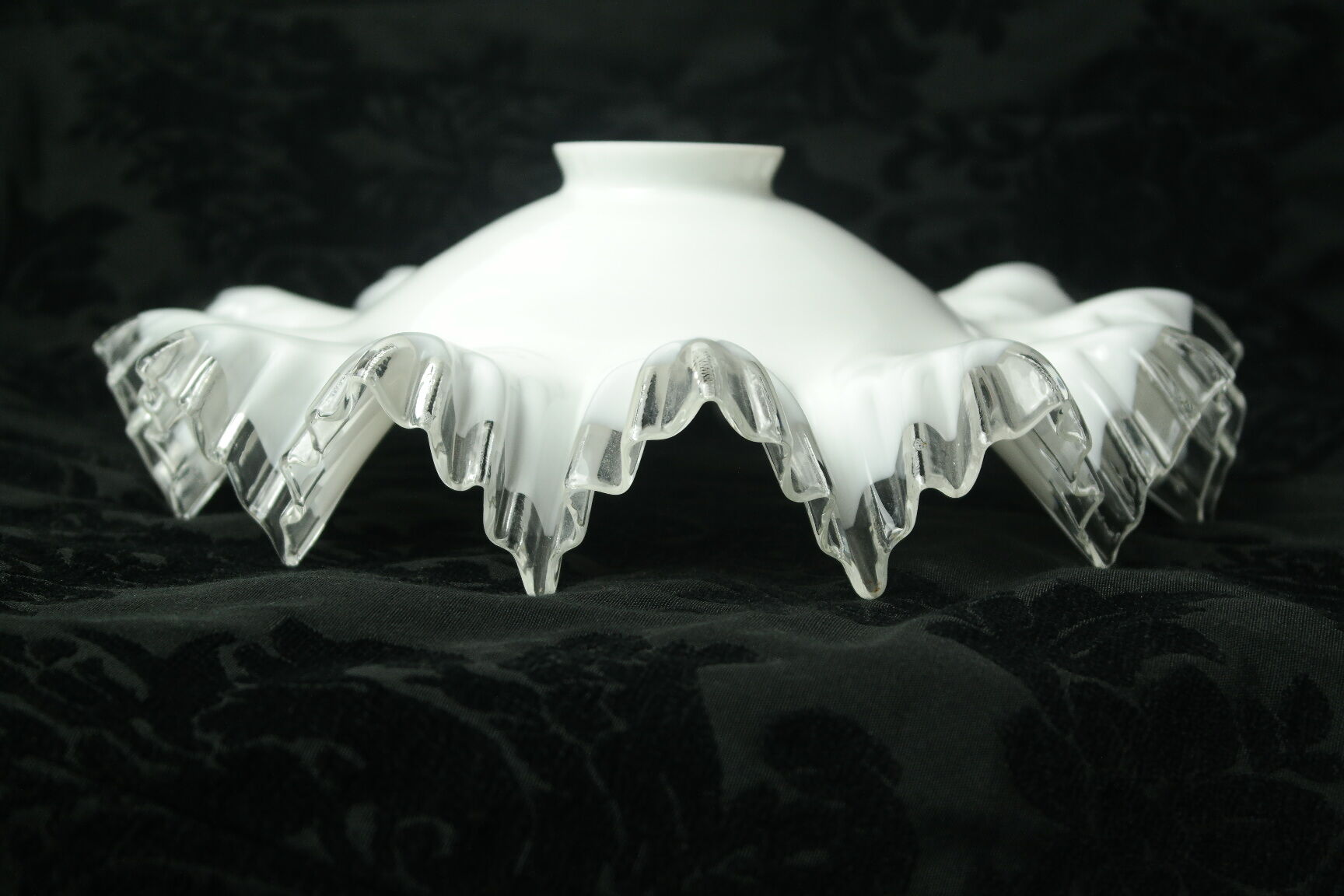 Toothed white opaline lampshade 30s