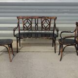 Salon Baumann, 1910, banquette, fauteuil et chaise bistrot