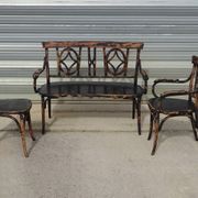 Salon Baumann, 1910, banquette, fauteuil et chaise bistrot