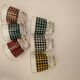 Vintage houndstooth liqueur carafe + 6 glasses
