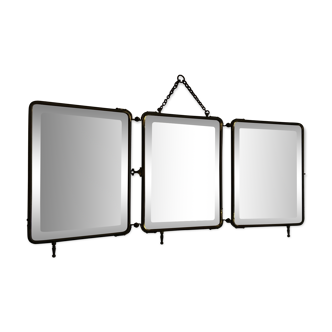 Mirror triptych barber vintage 1930 - 31x70cm