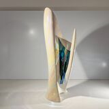 Iridescent free-form sculptural ceramic vase