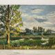 Oil on panel vintage green landscape