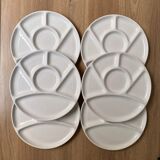 Set of 6 earthenware fondue plates