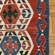 Ancient Turkish Kilim rug handwoven – geometric patterns 98x96 cm