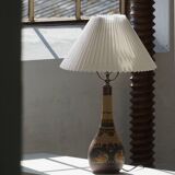 Art Nouveau table lamp in coloured terracotta by L. Hjorth, Bornholm, 1930s.