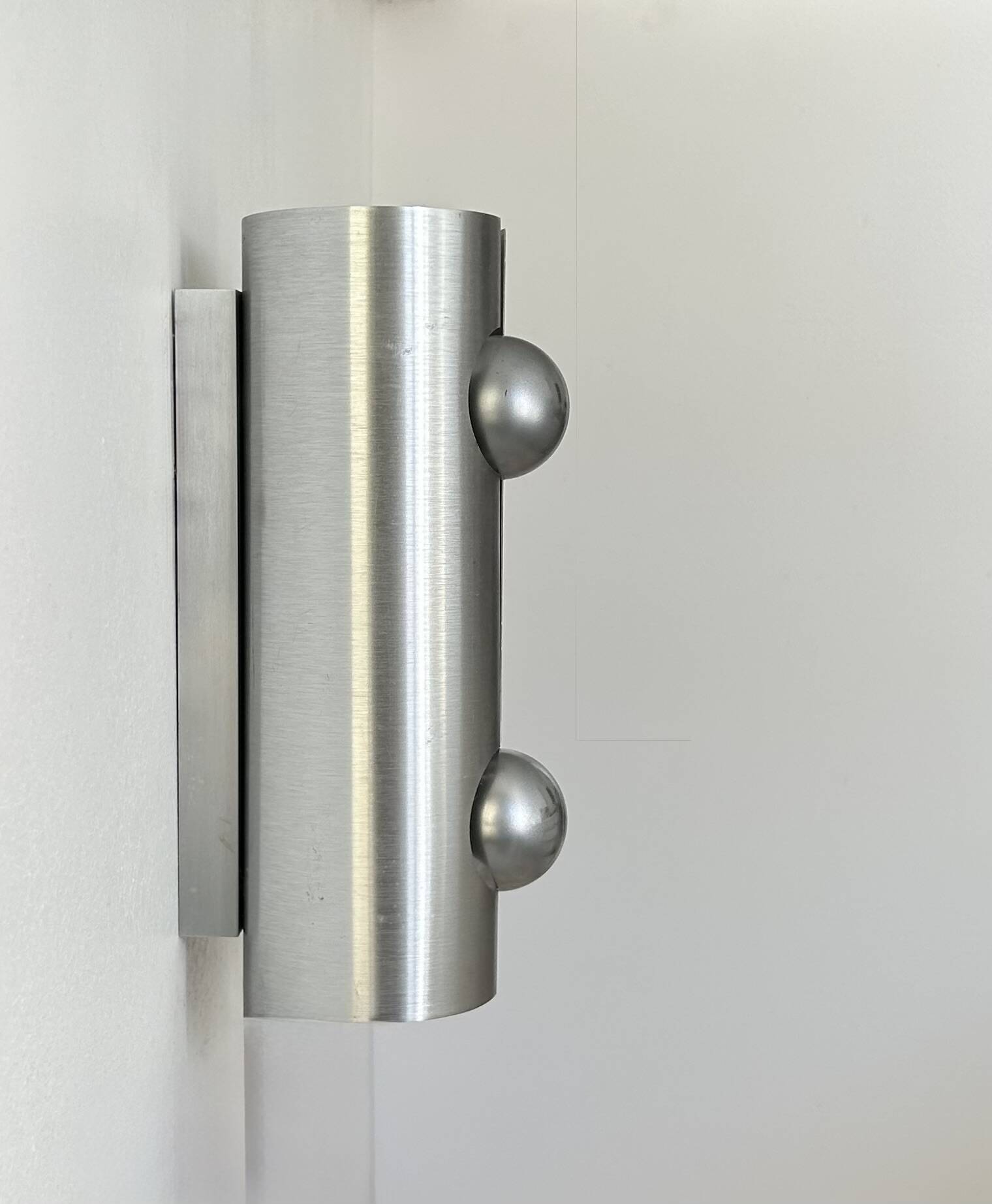 Vintage brushed metal wall lamp, France 1970