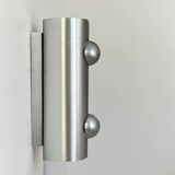 Vintage brushed metal wall lamp, France 1970
