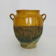 Magnificent glazed yellow confit pot, south-west of France. 19th century.