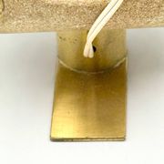 Brutalist Italian Light in Stone and Brass – 1970s Table Lamp