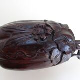 Incense box (Japanese Kogo) carved wooden in the shape of a pod