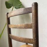 Set of 4 straw chairs from the 50s Dudouyt