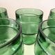 5 verres glaçures vert émeraude