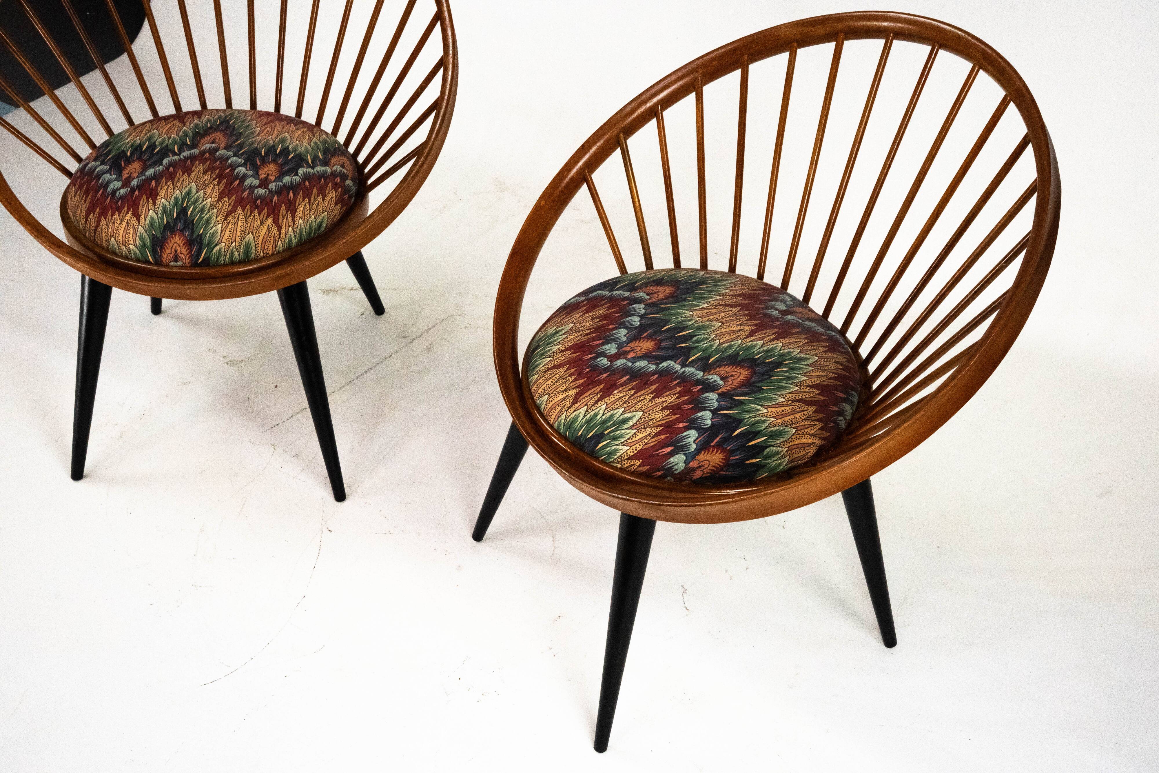Pair of Yngve Ekström Circle Chairs for Swedese, Sweden 1950s – Original Up