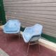 Paire fauteuils bleus et chromé lounge design 1970