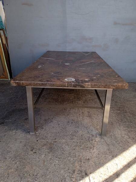 Fossil marble design coffee table 124cm