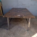 Fossil marble design coffee table 124cm
