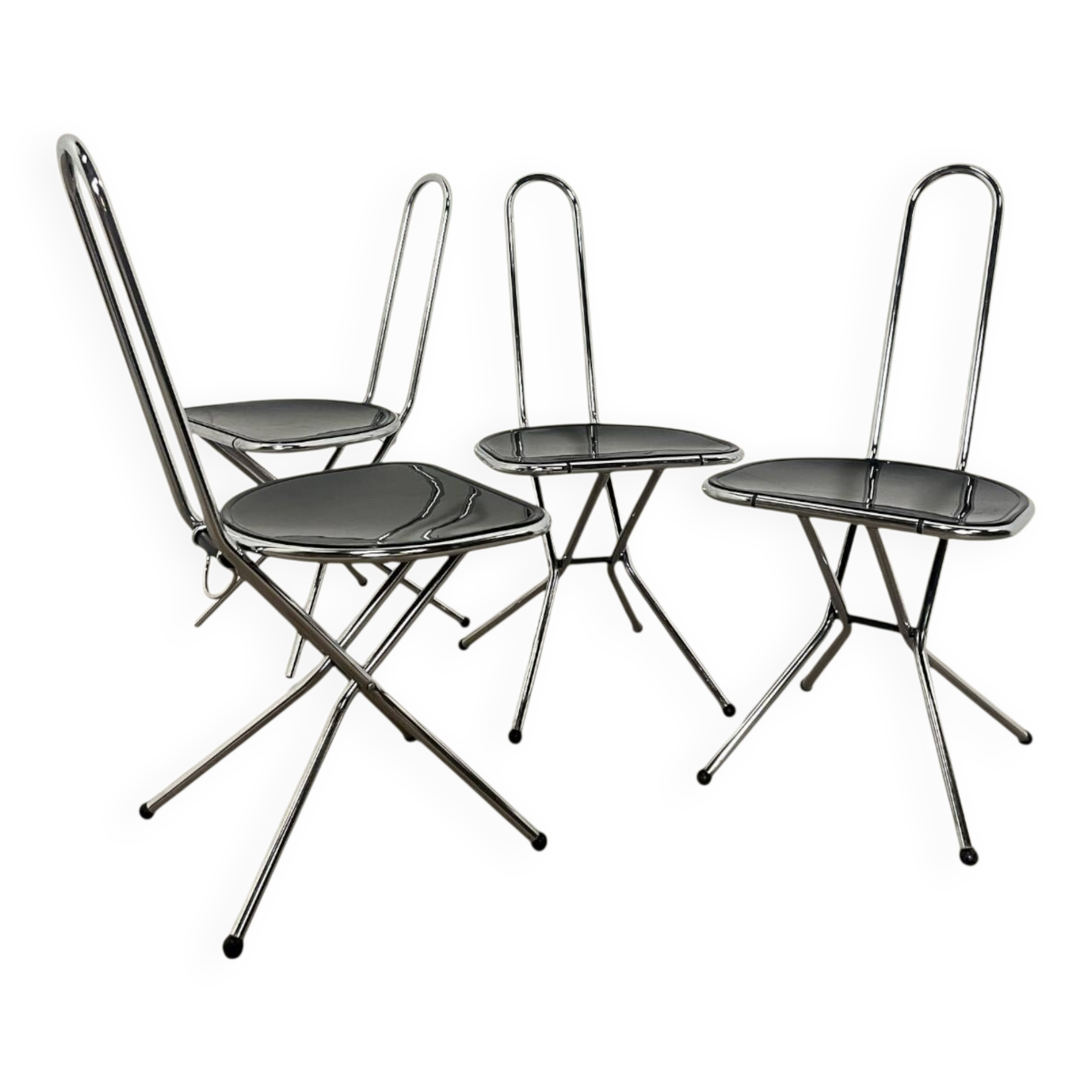 Set of 4 post-modern folding chairs, Niels Gammelgaard, Ikea, 198
