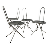 Ensemble de 4 chaises pliantes post-modernes, Niels Gammelgaard, Ikea , 198