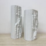 Martin Freyer for Rosenthal Bisque Reliëf Azu Vase Op Art 1970s