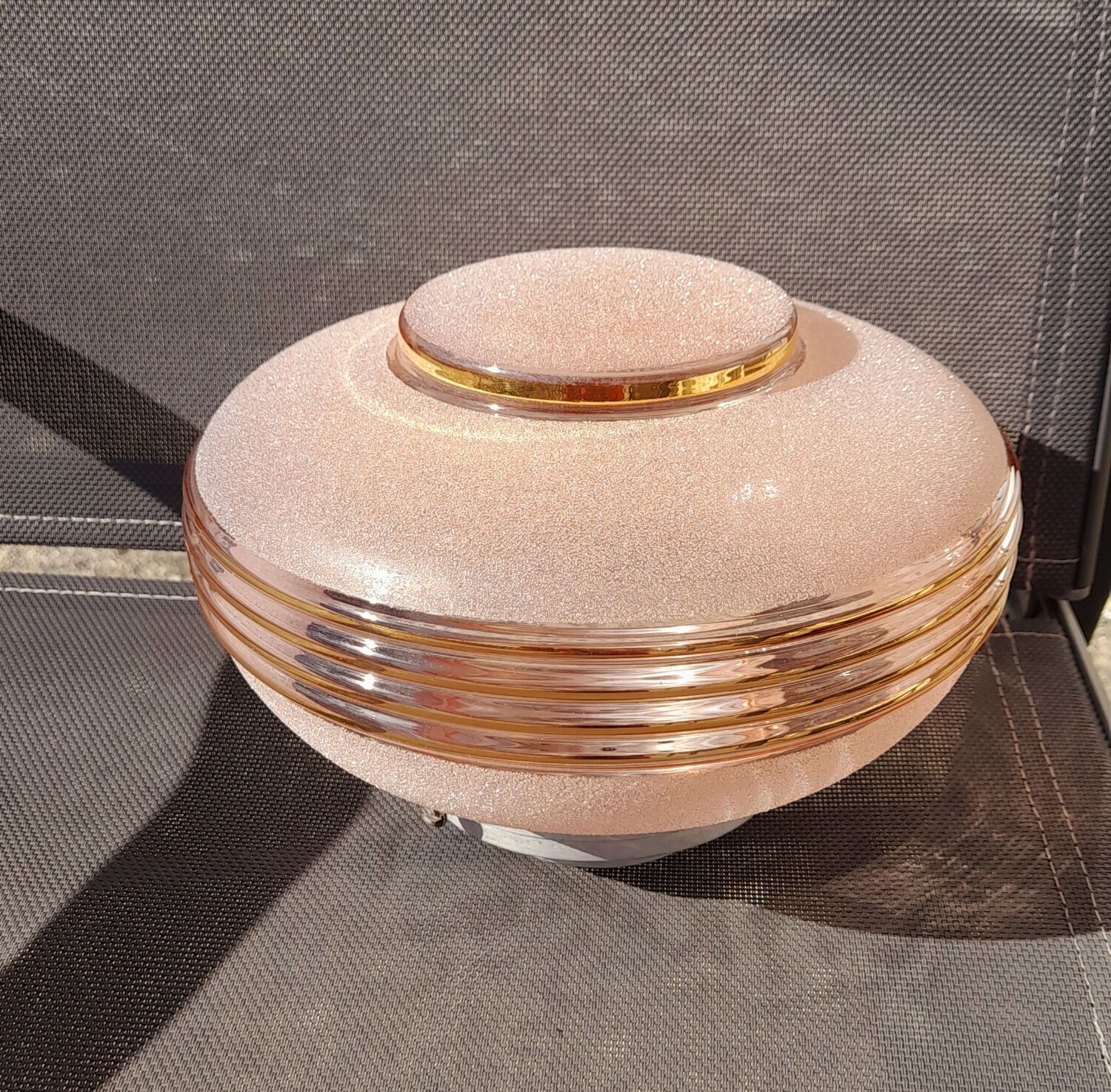 Pink granite glass globe