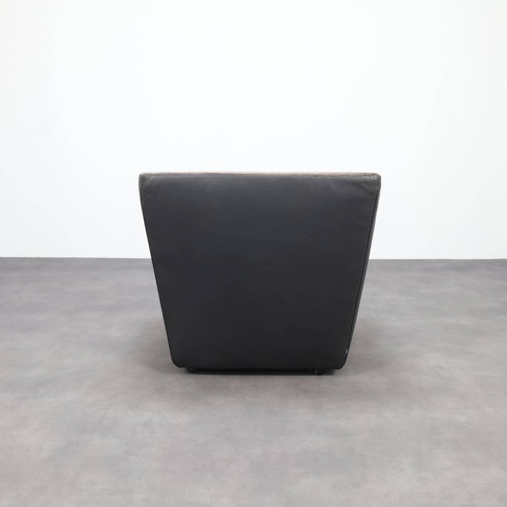 Postmodern Leather Armchair on Wheels by Cor