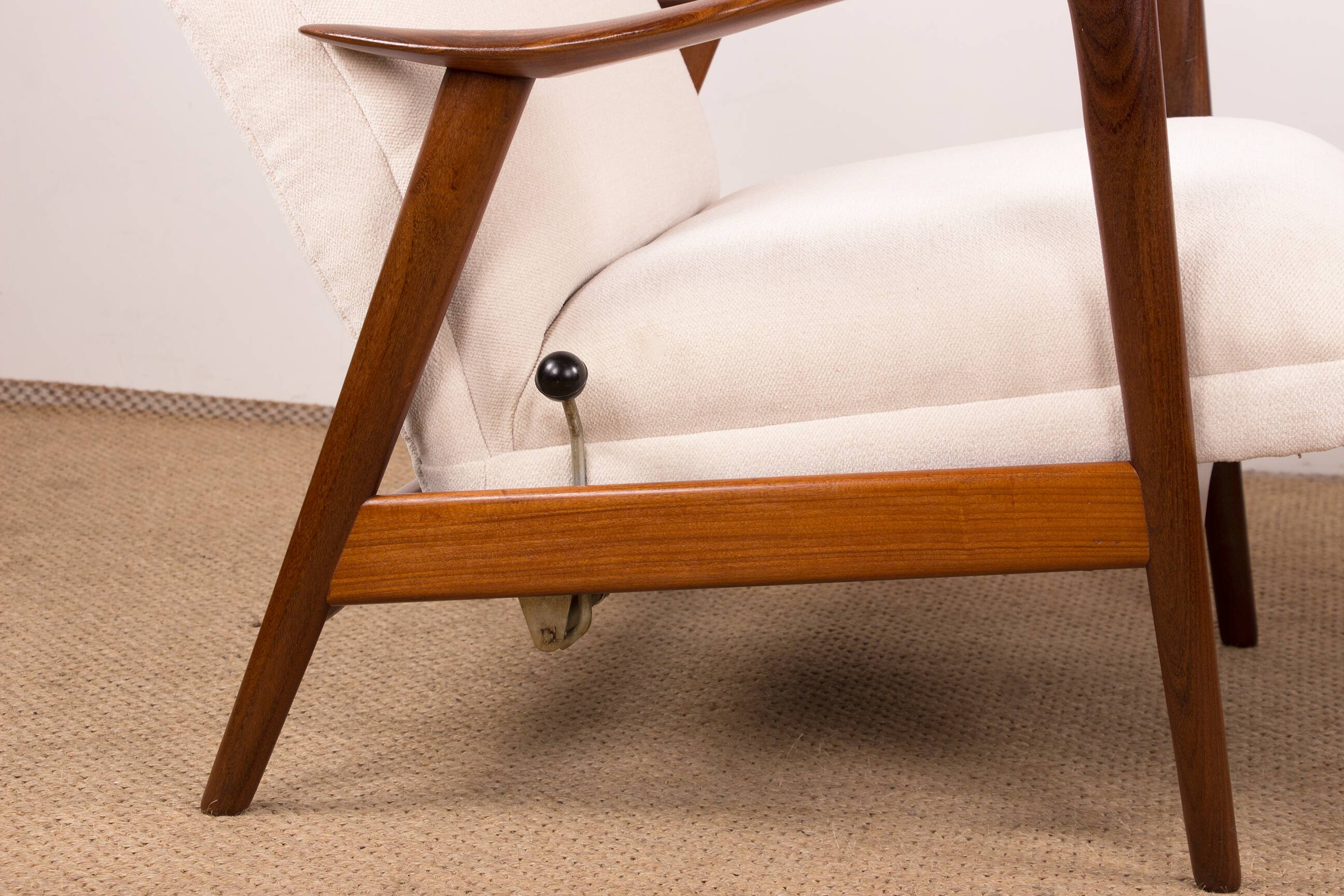 Large Norwegian Teak Armchair with Ottoman, Folke Ohlsson for Westnofa.