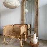 Rattan foot mirror with braces H:2m