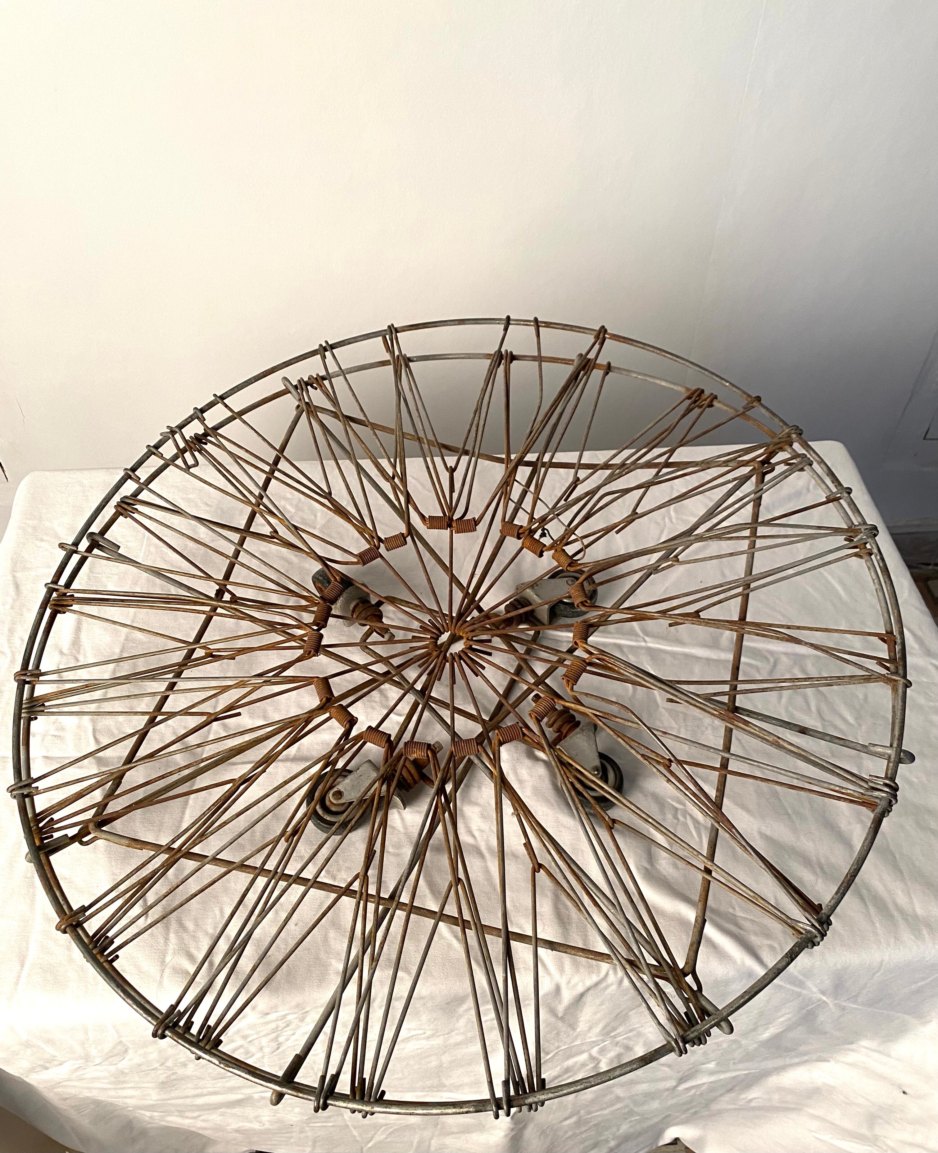 Old vintage foldable laundry basket